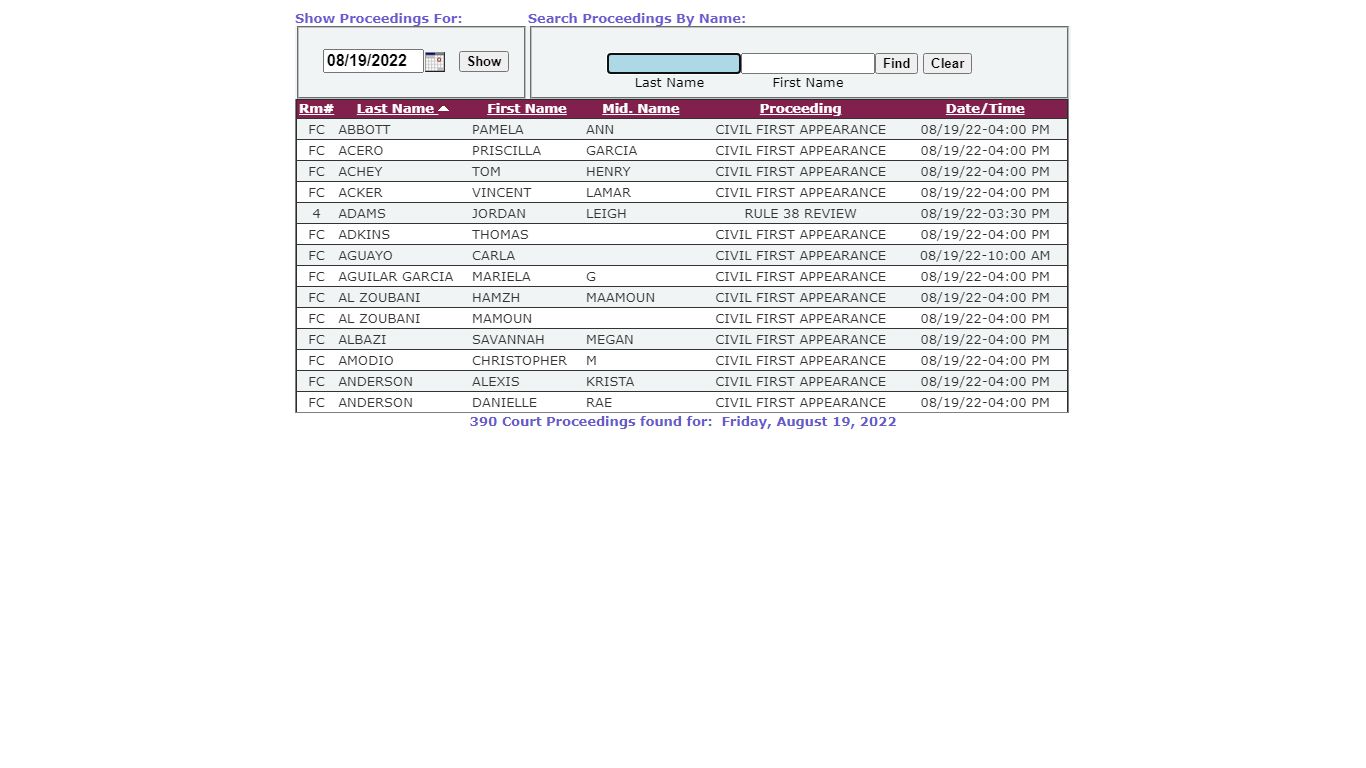 Chandler Municipal Court - Court Calendar